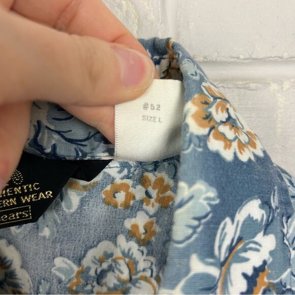 Vintage Sears Authentic Western Wear Pearl Snap Floral Button Down Shirt Size L - Picture 9 of 11